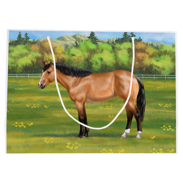 Sacola Para Presentes Grande Buckskin Dun Quarter Horse (Verso)