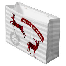 Buffalo Xadrez Deer Christmas Gift Bag