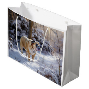 Sacola Para Presentes Grande Buldogue Deixe-O Neve Bruto