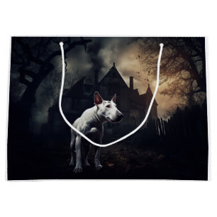 Sacola Para Presentes Grande Bull Terrier Halloween Assustador
