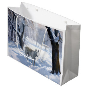 Sacola Para Presentes Grande Bull Terrier Que Neve Natal