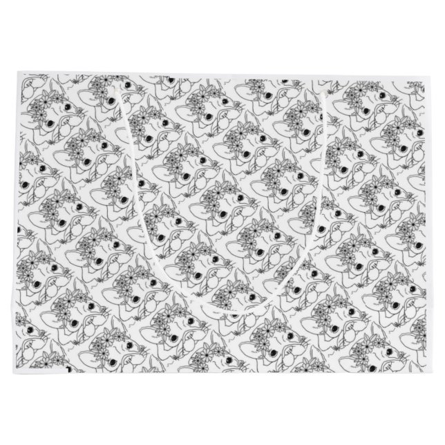 Sacola Para Presentes Grande Bulldog Francês - Grande Saco para Presentes (Verso)