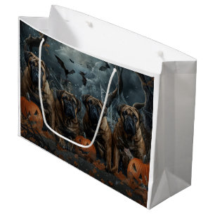 Sacola Para Presentes Grande Bullmastiff Halloween Night Doggy Delight