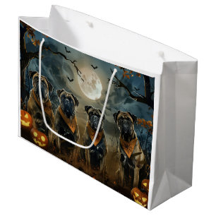 Sacola Para Presentes Grande Bullmastiff Halloween Spooky