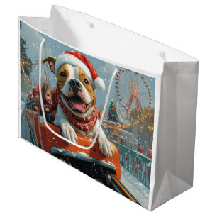 Sacola Para Presentes Grande Cachorro American Staffordshire Natal