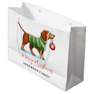 Sacola Para Presentes Grande Cachorro Bonito Personalizado Natal