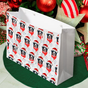 Sacola Para Presentes Grande Cachorro da Raça Montanha Bernesa Natal