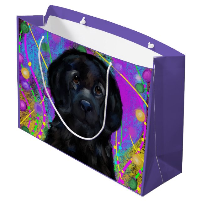 Sacola Para Presentes Grande Cachorro da Terra Nova (Verso inclinado)