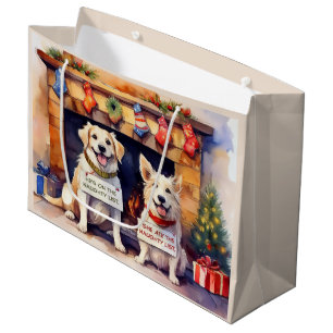 Sacola Para Presentes Grande Cachorro de Natal