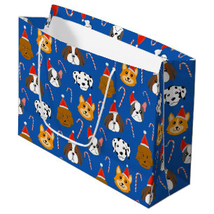 Sacola Para Presentes Grande Cachorro de Natal Bonito, Padrão