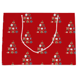 Sacola Para Presentes Grande Cachorro Pareceu Vermelho