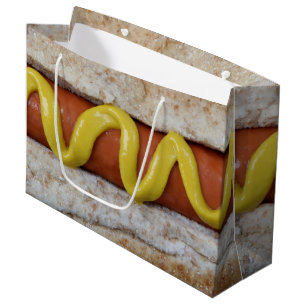 Sacola Para Presentes Grande cachorro quente delicioso com fotografia de mostar