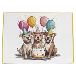 Sacola Para Presentes Grande Cachorros-Touro de Aniversário