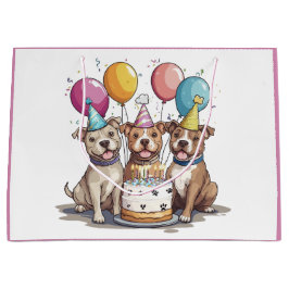 Sacola Para Presentes Grande Cachorros-Touro de Aniversário