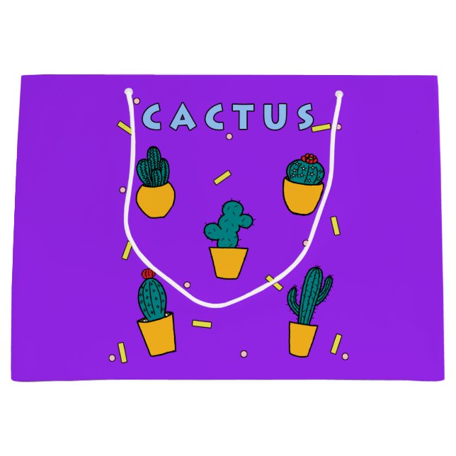 Sacola Para Presentes Grande Cactus (Frente)