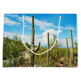 Sacola Para Presentes Grande Cactus Nature Landscape Sky Gift Bag