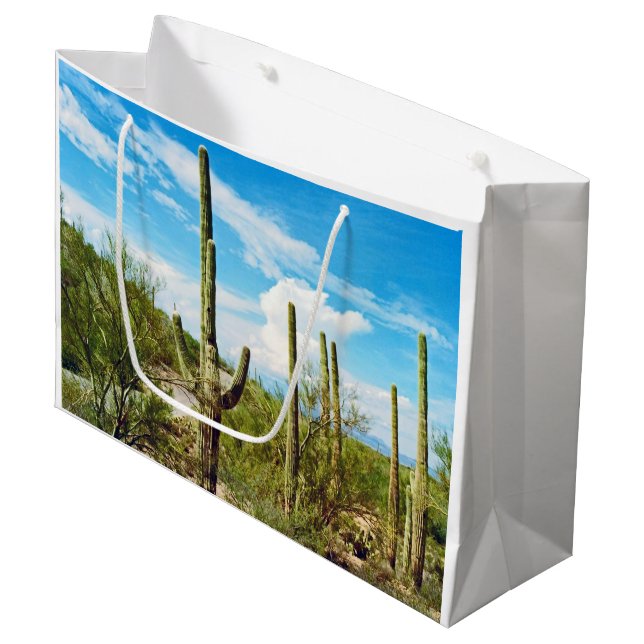 Sacola Para Presentes Grande Cactus Nature Landscape Sky Gift Bag (Frente inclinada)
