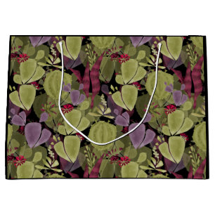 Sacola Para Presentes Grande Cactus watercolor cactos flores do deserto floral