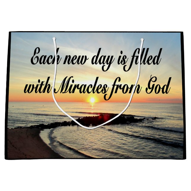 SACOLA PARA PRESENTES GRANDE CADA DIA SÃO MILAGRES DE DEUS (Frente)