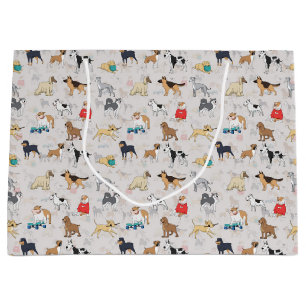 Sacola Para Presentes Grande Cães Bons Design Branco