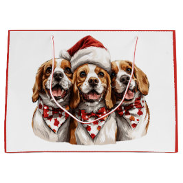 Sacola Para Presentes Grande Cães de Beagle de Natal