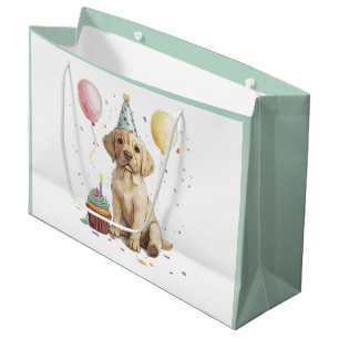 Sacola Para Presentes Grande Cães Labrador Retriever de Aniversário