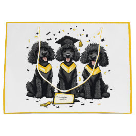 Sacola Para Presentes Grande Cães Poodle Padrão De Graduação