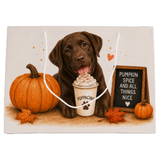 Sacola Para Presentes Grande Café Chocolate Lab Abobrinha Tempero