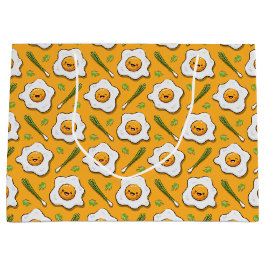 Sacola Para Presentes Grande Café da Manhã de Ovos Felizes