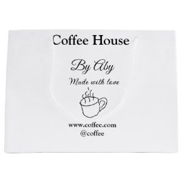 Sacola Para Presentes Grande Café feito com amor adicionar texto site social