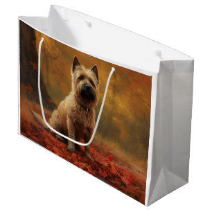 Sacola Para Presentes Grande Cairn Terrier em Folhas de Outono Caem Inspiração