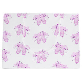 Sacola Para Presentes Grande Calçados de Ponta de Aniversário do Balé Rosa Eleg