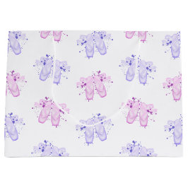 Sacola Para Presentes Grande Calçados de pontas de aniversário de Balé rosa e r