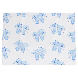 Sacola Para Presentes Grande Calçados de ponteiro de aniversário de Balé azul