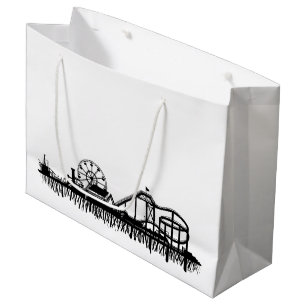 Sacola Para Presentes Grande Califórnia Papais noeis Monica CA Pier Beach Ferri