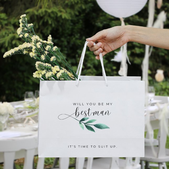 Sacola Para Presentes Grande Caligrafia Chic, Você Será A Minha Melhor Proposta (Criador carregado)