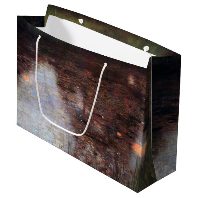 Sacola Para Presentes Grande Calm Pond no Castelo de Kammer, Gustav Klimt (Frente inclinada)