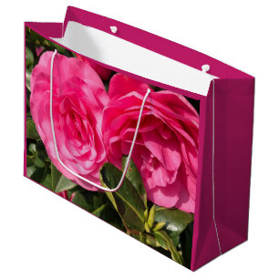 Sacola Para Presentes Grande Camellia Rosa Grande