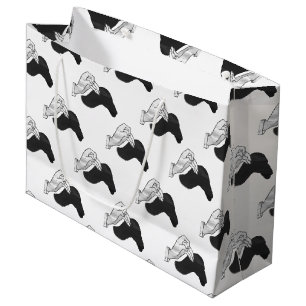 Sacola Para Presentes Grande Camelo da silhueta da mão