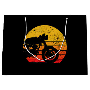 Sacola Para Presentes Grande Camisa de motocicleta Vintage Retro T-Shirt para C