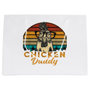 Sacola Para Presentes Grande Camiseta Masculina Frango Pai Galinha Galo Retro V