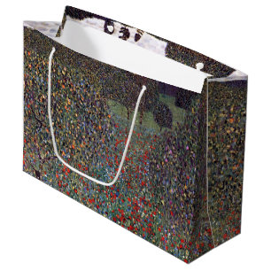 Sacola Para Presentes Grande Campo de papoulas, Gustav Klimt