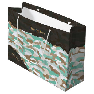 Sacola Para Presentes Grande Camuflagem Costeira Personalizada Resistente