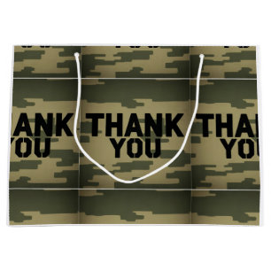 Sacola Para Presentes Grande Camuflagem "Obrigado" - Saco do Presente