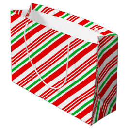 Sacola Para Presentes Grande Canas Vermelhas e Verdes de Doces Strike Christmas