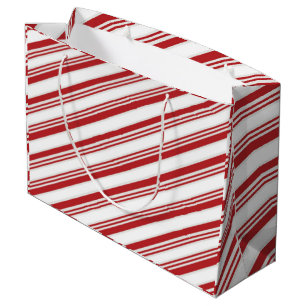 Sacola Para Presentes Grande Candy Cane