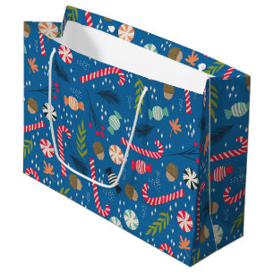 Sacola Para Presentes Grande Candy Canes e Doces de Natal Embalados