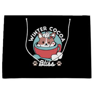 Sacola Para Presentes Grande Caneca Festiva para Víblias de Férias - Coco de in