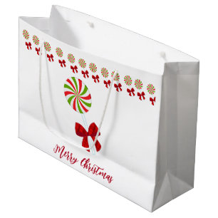 Sacola Para Presentes Grande Caneta Doces de Natal Personalizada
