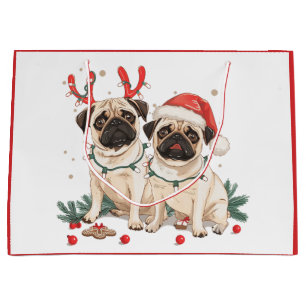Sacola Para Presentes Grande Caninos de Natal